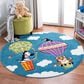Safavieh Carousel 6"7" Round Blue and Green Kids  Area Rug, , large