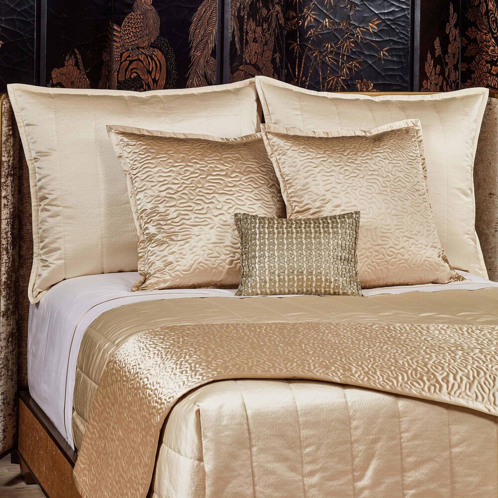 Ann Gish Hammered King Quilted Coverlet in Champagne, , large