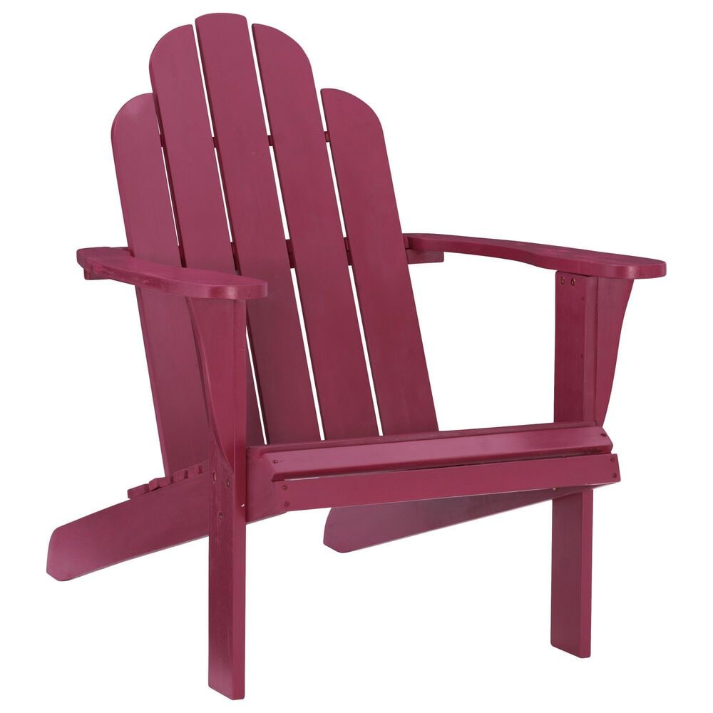 Linon Home Decor Adirondack Patio Chair in Red, , large