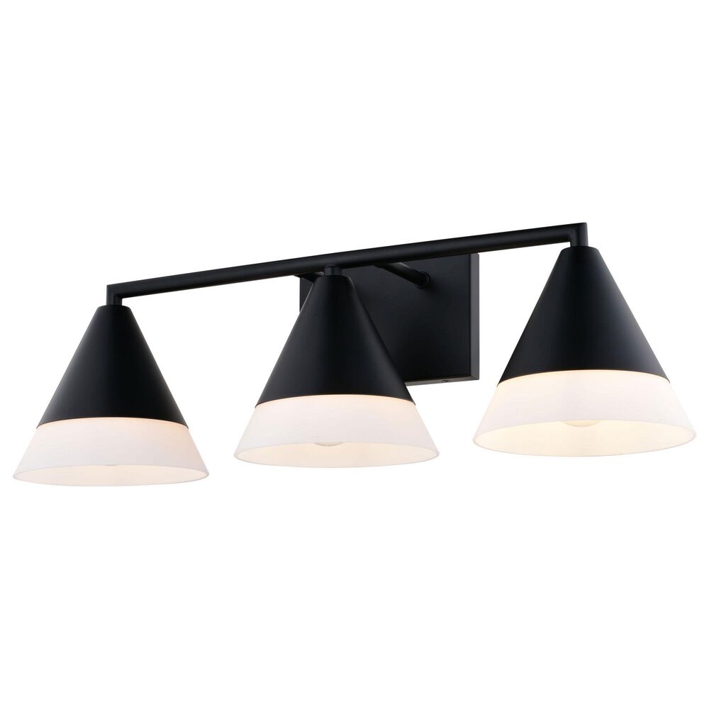 Vaxcel Winthrop 3-Light Bathroom Vanity in Matte Black, , large