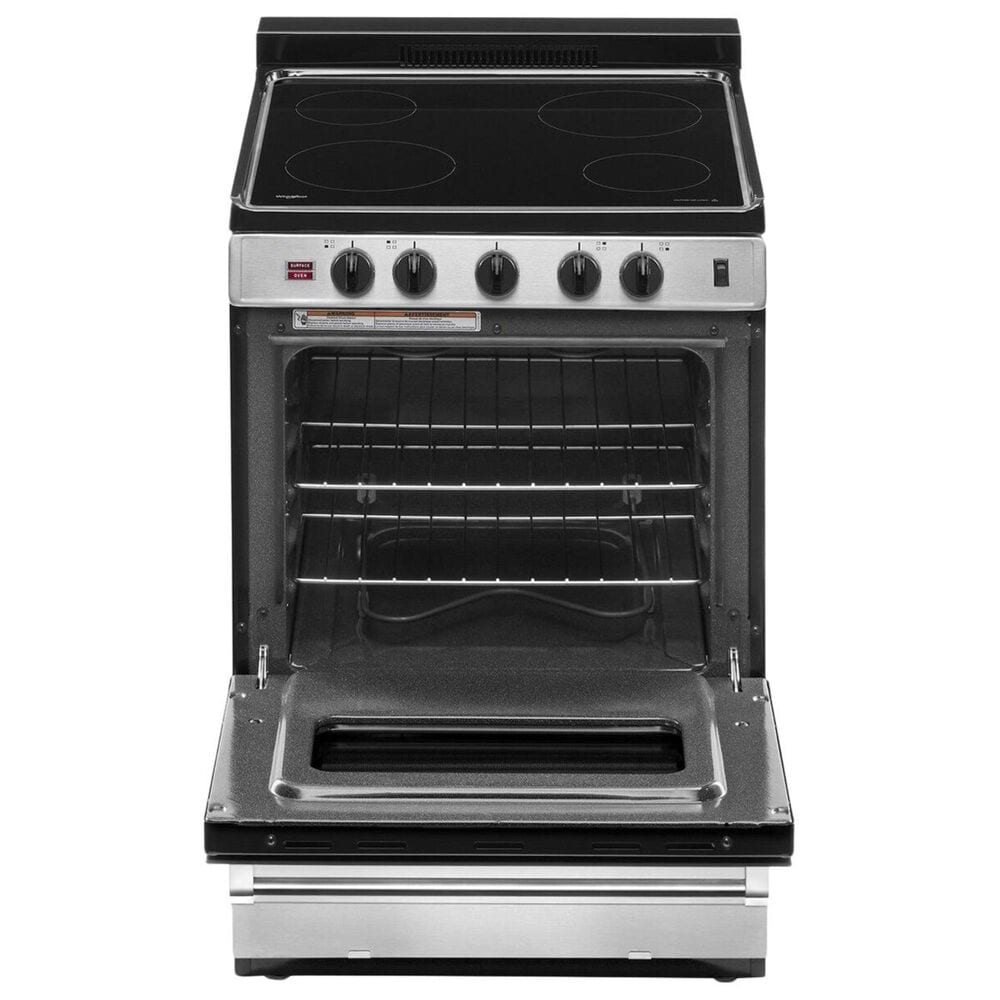 Whirlpool 24" Smooth Top Electric Range with Upswept in Stainless Steel, , large