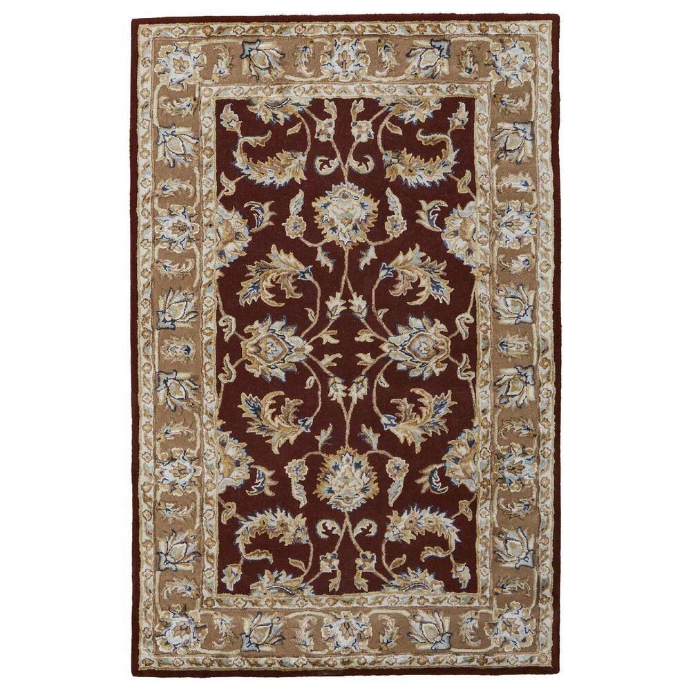 Feizy Prescott 5" x 8" Rust and Beige Area Rug, , large