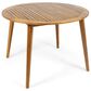 Hearth and Haven Outdoor Wooden Dining Table with Straight Leg and Round Tabletop in Teak, , large