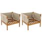 Hearth and Haven Outdoor Club Chair with Diamond Pattern Rope and Light Teak Frame in Cream (Set of 2), , large