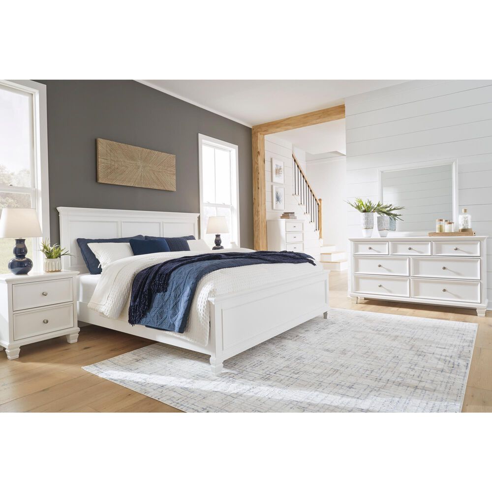 Ashley Fortman California King Panel Bed in White, , large