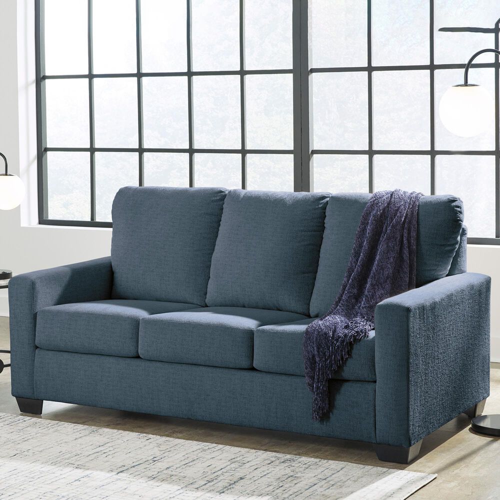 Ashley Rannis Stationary Full Sofa Sleeper in Navy, , large