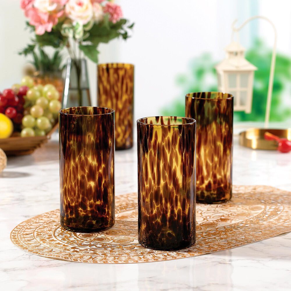 Gifts Plus 14.54 Oz Highball Glass in Tortoise (Set of 4), , large