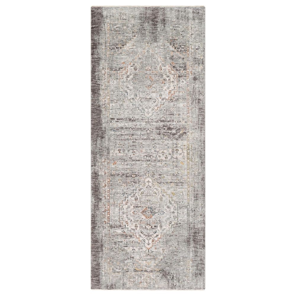 Surya Presidential PDT-2311 3"3" x 8" Charcoal, Ivory, Blue and Orange Runner, , large