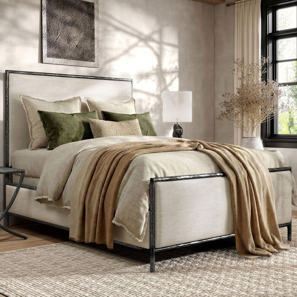 Furniture of America Lalia Queen Upholstered Panel Bed with Padded Headboard in Matte Grey, , large