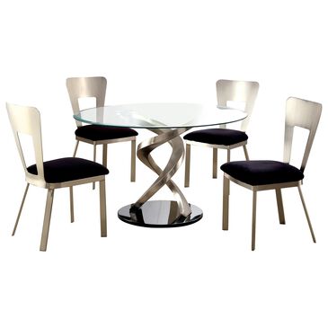 Furniture of America Griffin 5-Piece Dining Set in Black, , large