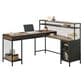 Sauder Boulevard Cafe L-Shaped Desk in Vintage Oak and Black, , large