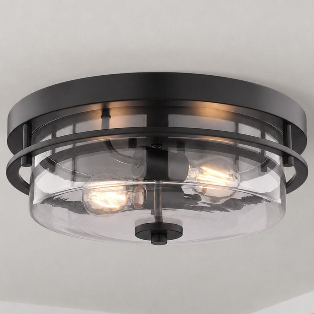 Vaxcel Grace 2-Light Flush Mount in Matte Black, , large