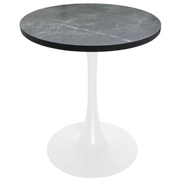 Leisuremod Bristol 27" Round Dining Table with MDF Top in White and Black - Table Only, , large