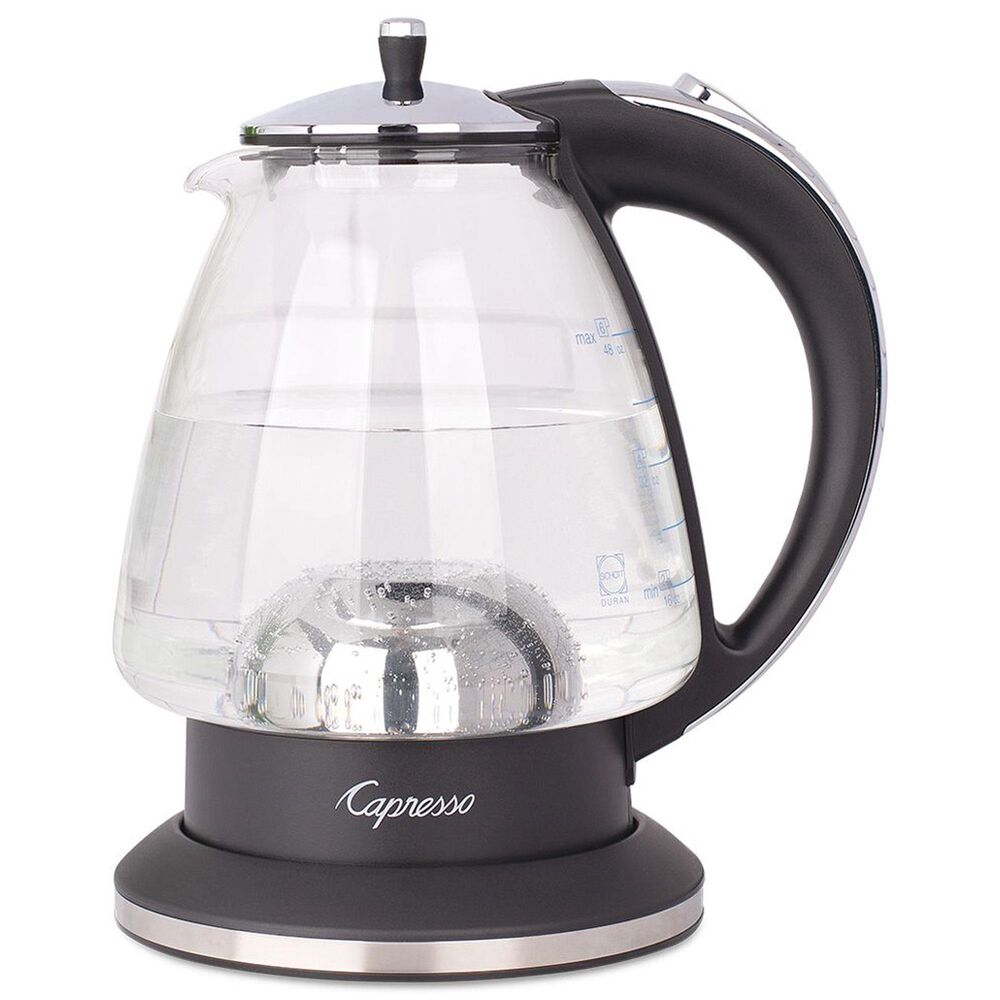 Jura H2O Glass 48 Oz Rapid Boil Kettle in Black and Polished Chrome, , large