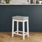 Linon Home Decor Claridge Counter Stool with Light Grey Cushion in Bright White, , large