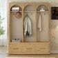 GigaCloud Wooden Hall Tree with Arched Design and Drawers in Natural and Oak, , large