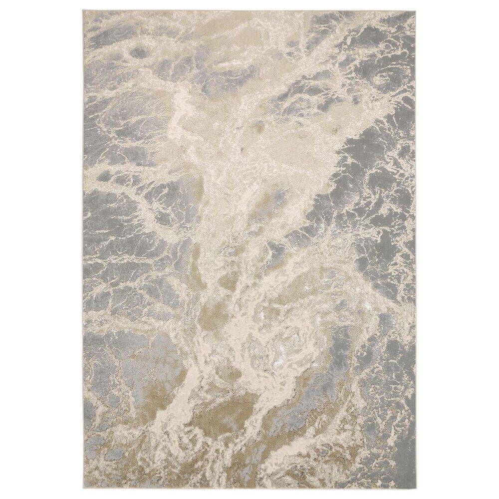Feizy Aura 10" x 13"2" Beige and Gray Area Rug, , large
