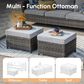 HOMLUX 3-Piece 77" Patio Sofa and Ottoman Set in Grey, , large