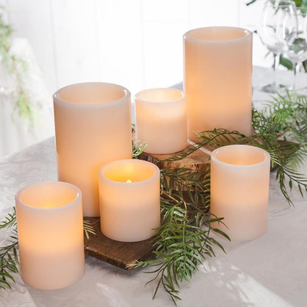 The Gerson Company 6-Piece Wax Candle Set in Bisque, , large