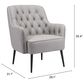 Zuo Modern Tasmania Accent Chair in Gray and Black, , large