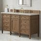James Martin Brittany 60" Single Bathroom Vanity in Pecan with 3 cm Siberian Silestone Top, Rectangular Sink and FreePower Wireless Charger, , large