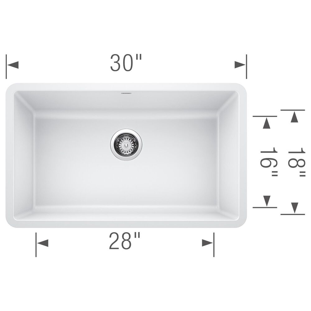 Blanco Precis 30&quot; Single Bowl Kitchen Sink in White, , large