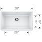 Blanco Precis 30" Single Bowl Kitchen Sink in White, , large