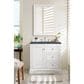 James Martin Vanities De Soto 36" Single Bathroom Vanity in Bright White with 3 cm Charcoal Soapstone Quartz Top and Rectangular Sink, , large