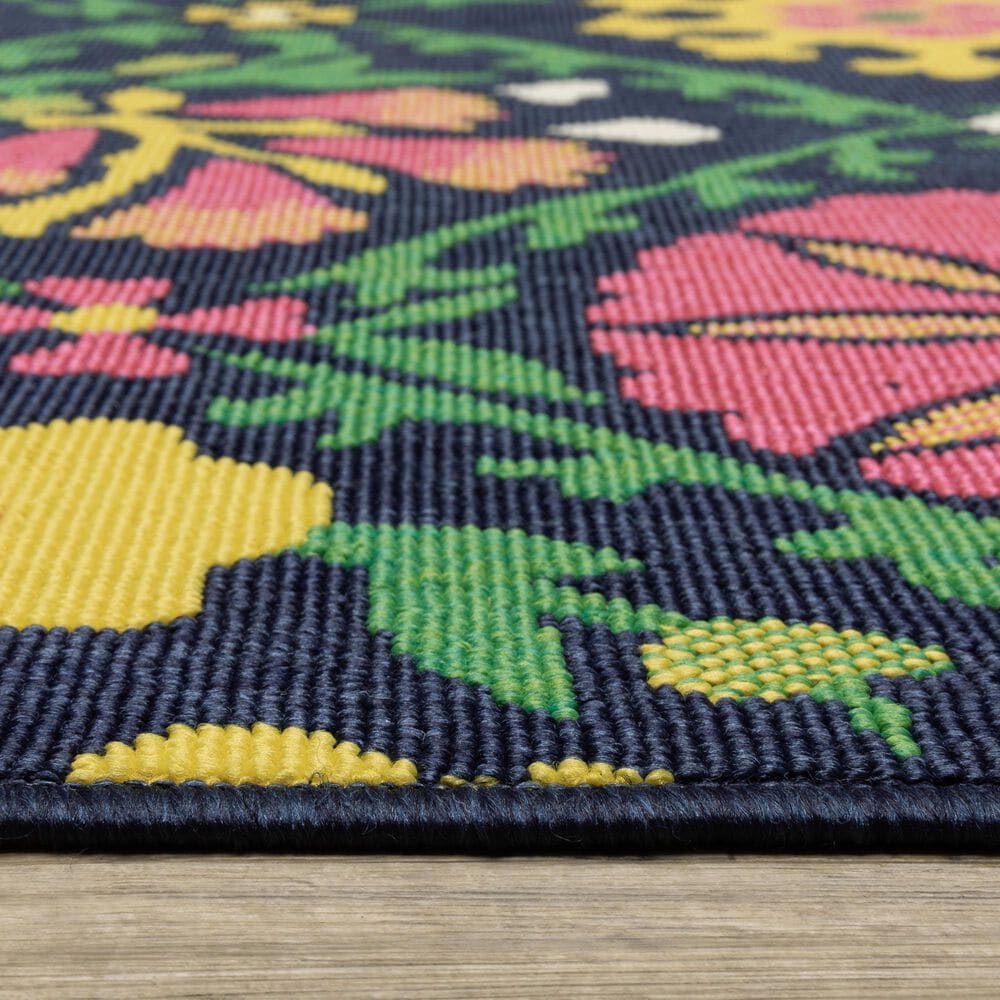 Oriental Weavers Havana HAV09 Navy and Multicolor 1'10" x 7'3" Indoor/Outdoor Runner, , large