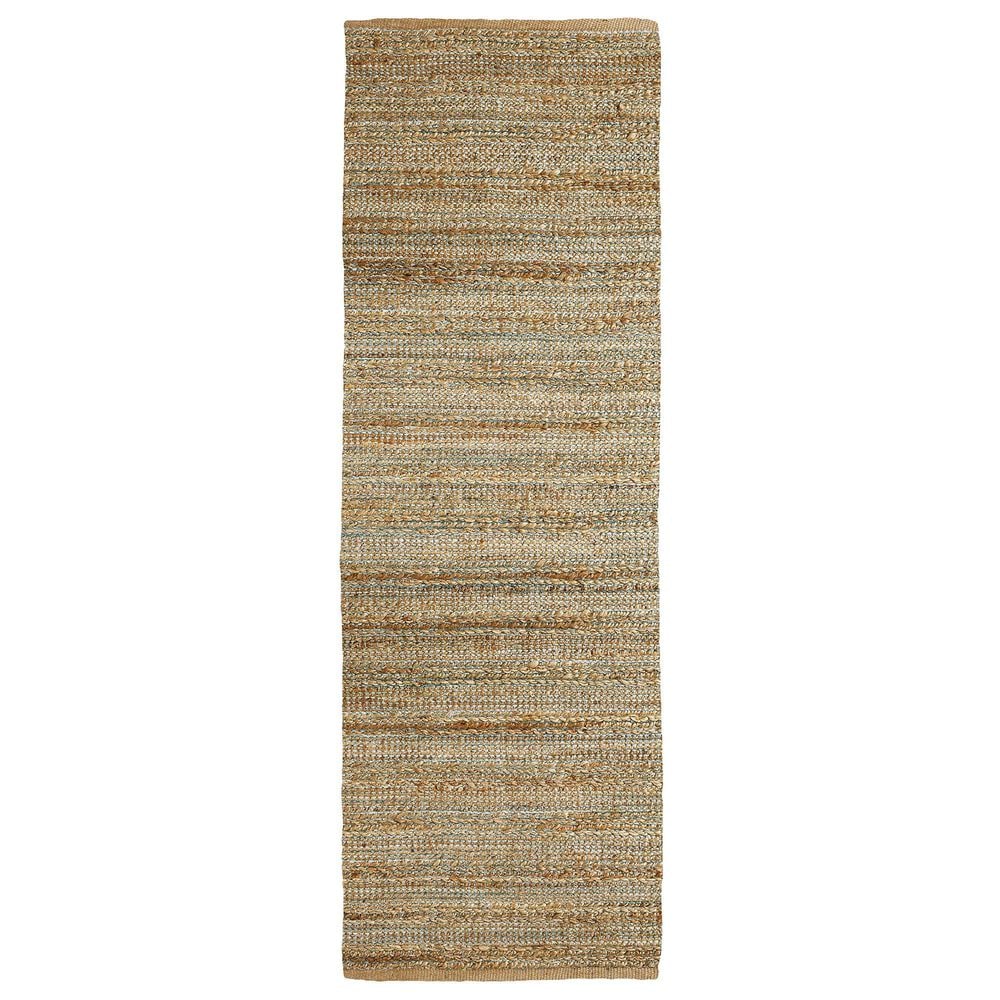 L&R Resources Natural Fiber 2"6" x 7"9" Teal Runner, , large