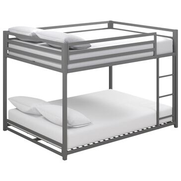 DHP Mabel Full over Full Metal Bunk Bed in Silver, , large