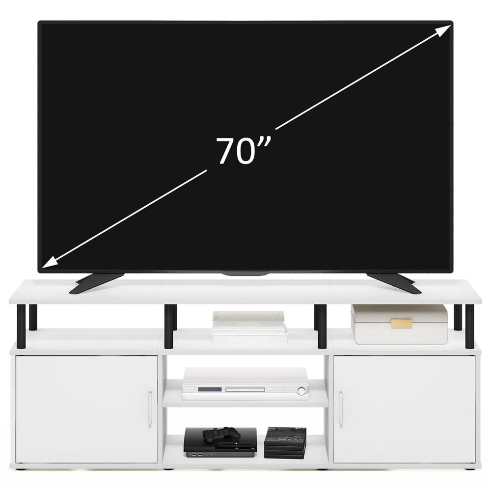 HOMLUX 63" TV Stand with 2-Door for TV up to 70" in White and Black, , large