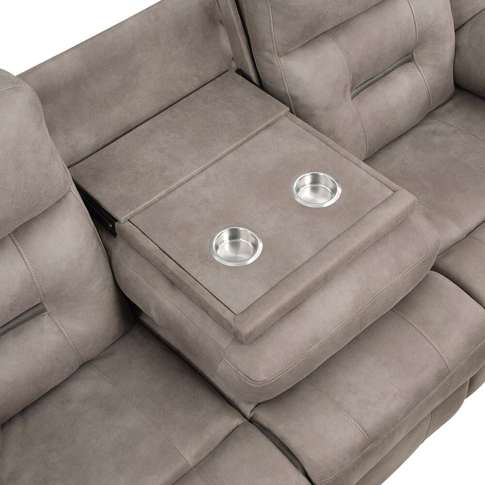 Steve Silver Abilene Manual Reclining Sofa with Drop-Down Console in Tan, , large