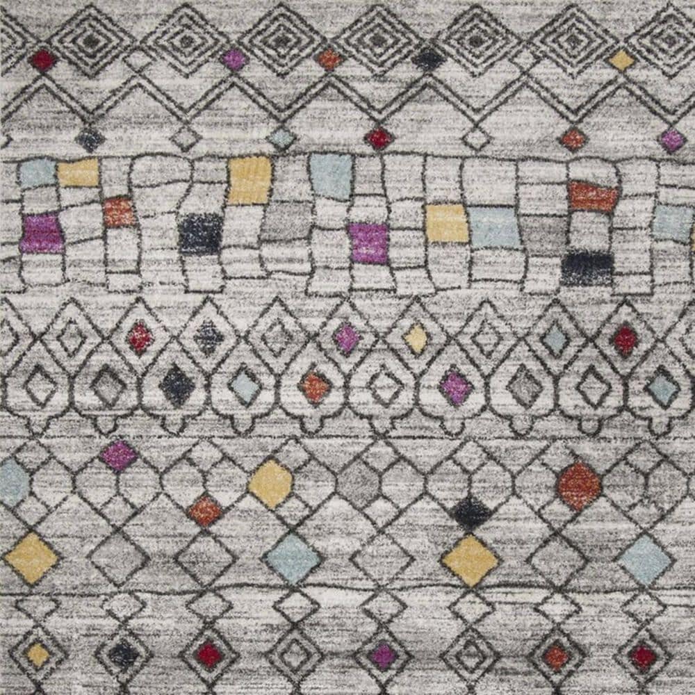 Safavieh Adirondack ADR204F 6&#39; Square Light Grey and Fuchsia Area Rug, , large