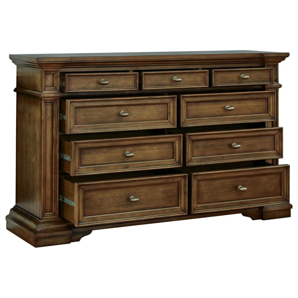 Millenium Frantanna 4 Piece Queen Panel Bedroom Set in Brown, , large