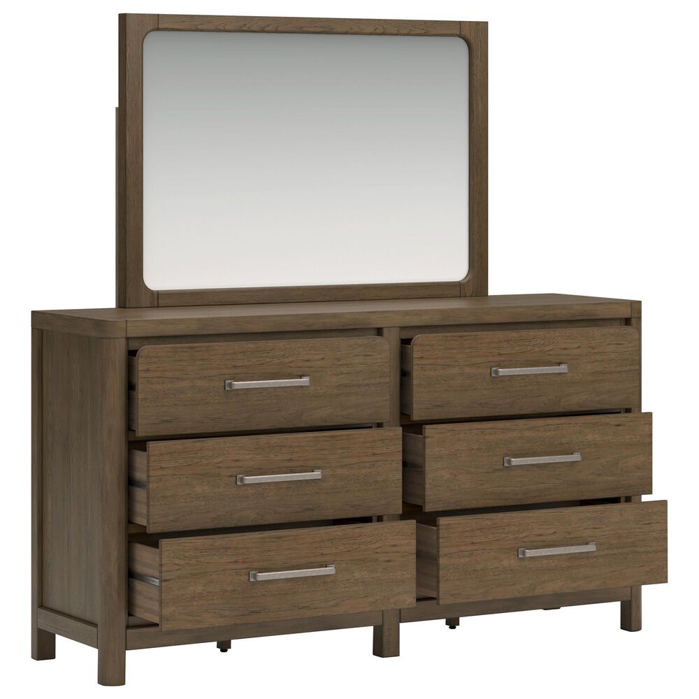 Millenium Dresser and Mirror in Light Brown, , large