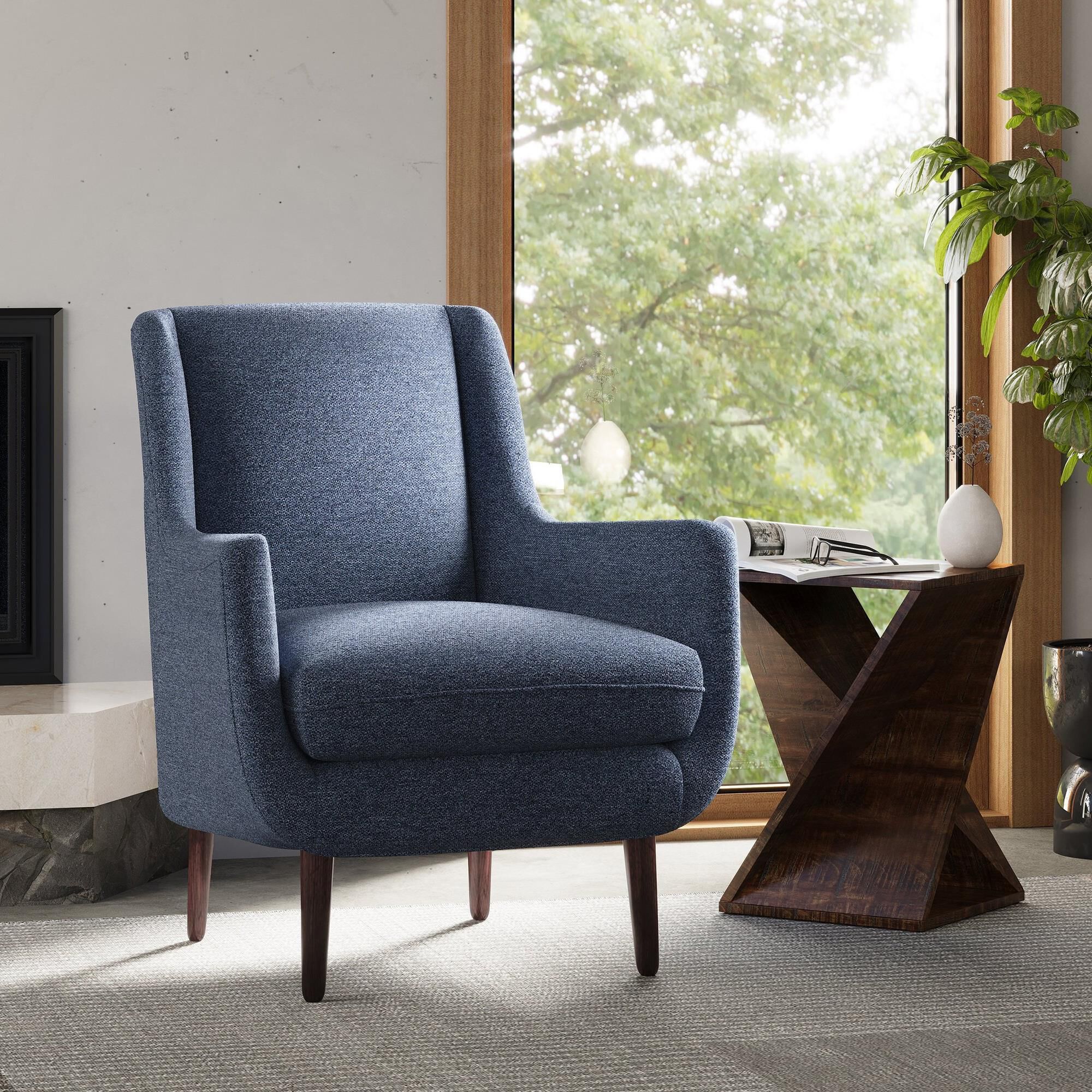 Navy mid best sale century modern chair
