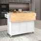 HOMLUX 53" Rolling Mobile Kitchen Island with Solid Wood Top and Locking Wheels in White, , large