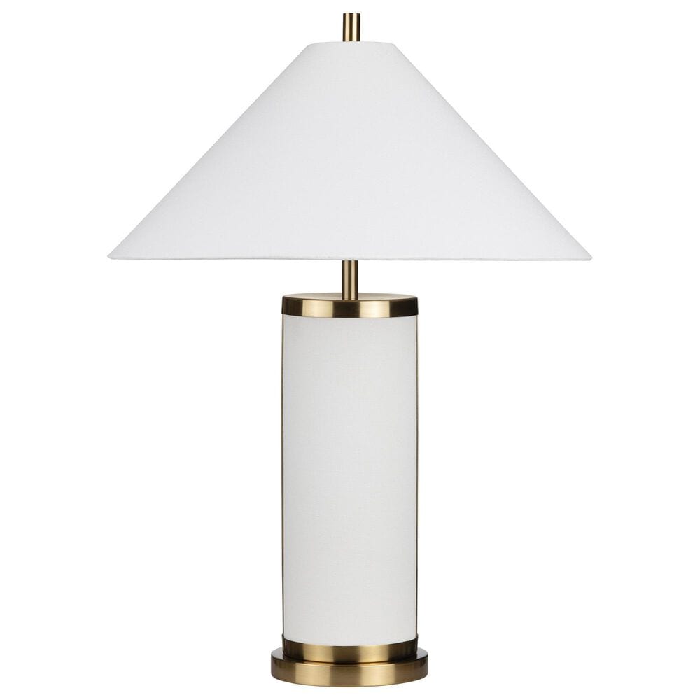 Crestview Collection Wyndham Table Lamp in White and Brass, , large