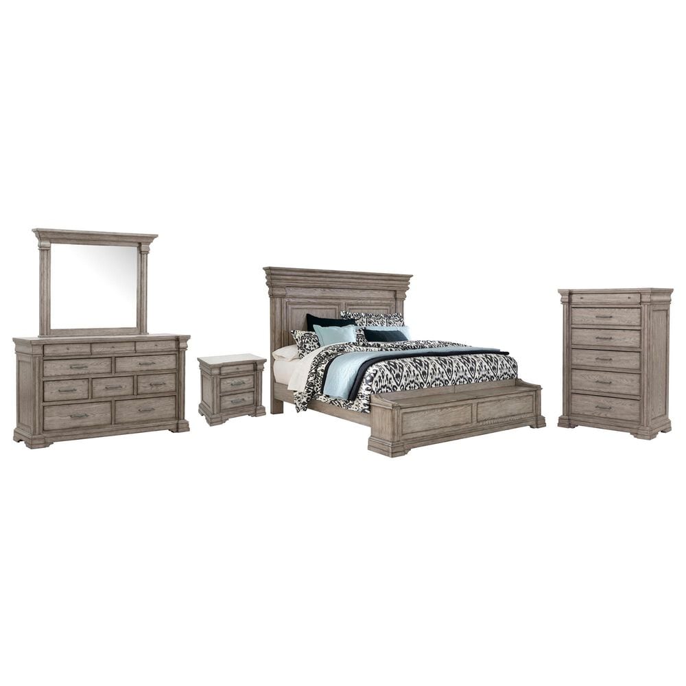 Chapel Hill Madison Ridge 5-Piece King Storage Bedroom Set in Bluff Gray, , large