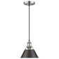 Golden Lighting Orwell 1-Light Small Pendant with Rubbed Bronze Shade in Pewter, , large