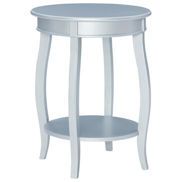 Linon Home Decor Rainbow Round Side Table in Silver, , large