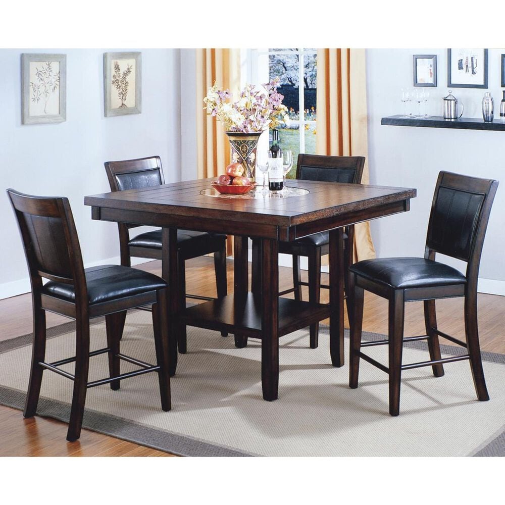 Claremont Fulton 5-Piece Counter Height Set with Lazy Susan, , large