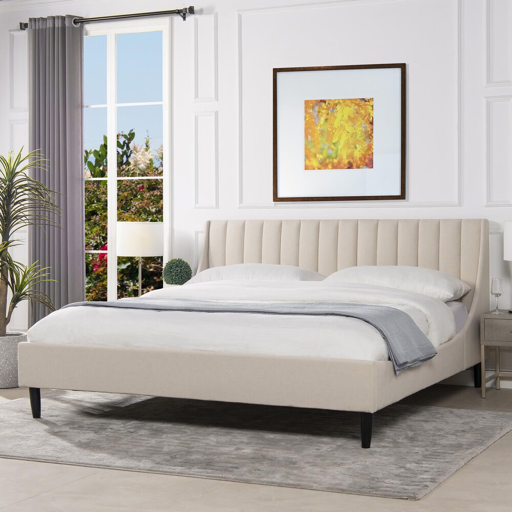 Jennifer Taylor Home Aspen King Platform Bed in Light Beige, , large