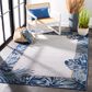 Safavieh Cabana CBN453N 4" x 6" Ivory and Navy Indoor/Outdoor Area Performance Rug, , large