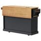HOMLUX 56" Kitchen Island with Drop Leaf in Black, , large