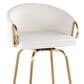LumiSource Claire Swivel Counter Stool with Cream Velvet Upholstery in Gold (Set of 2), , large