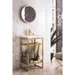 James Martin Vanities Boston 20" Single Bathroom Vanity in Radiant Gold with 3 cm White Glossy Resin Countertop and Rectangular Sink, , large