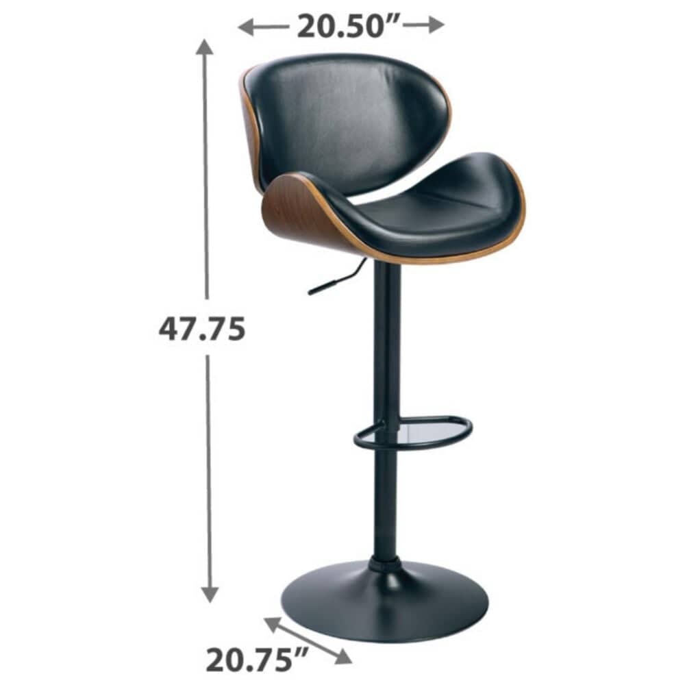 Ashley Adjustable Height Swivel Bar Stool in Dark Brown, , large