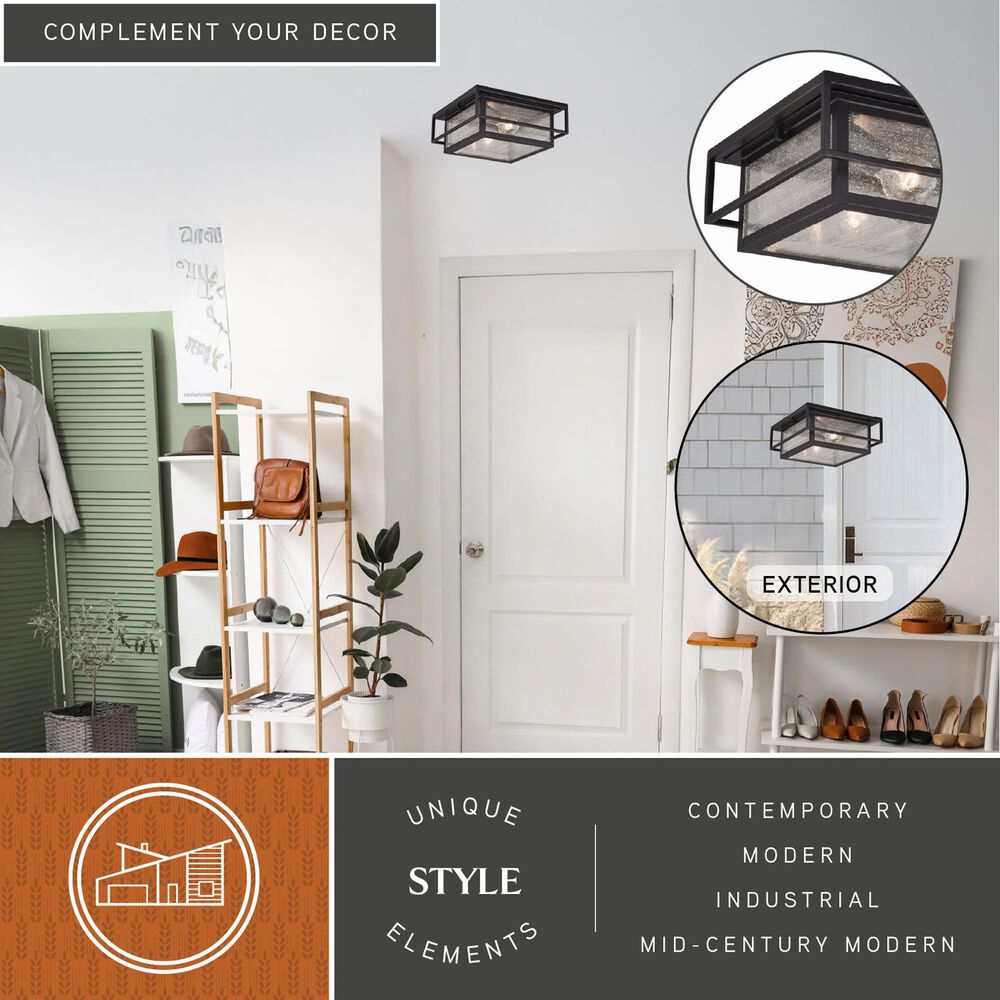 Vaxcel Hyde Park 1-Light Outdoor Flush Mount in Espresso Bronze, , large